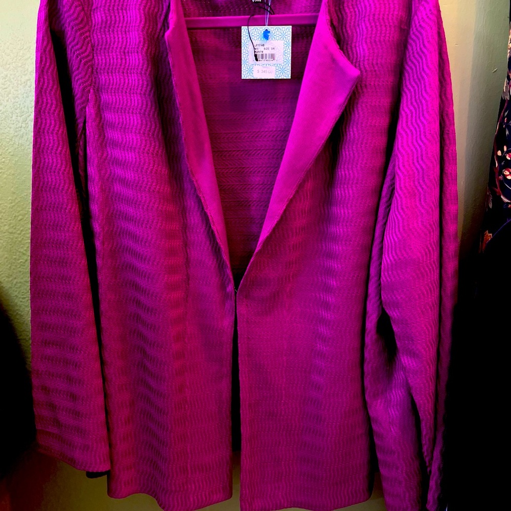 Ming Wang Knits 3X Magenta jacket NWT